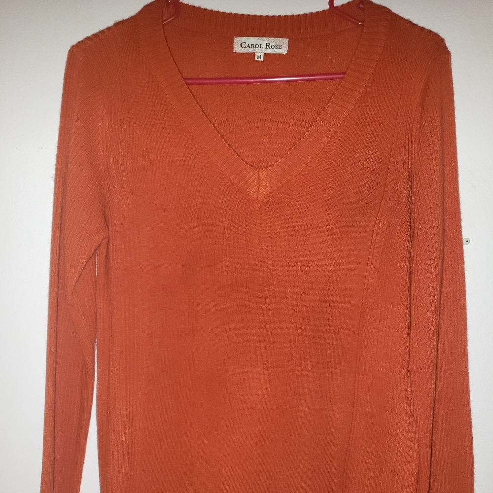 Pumpkin colored Carol Rose sweater